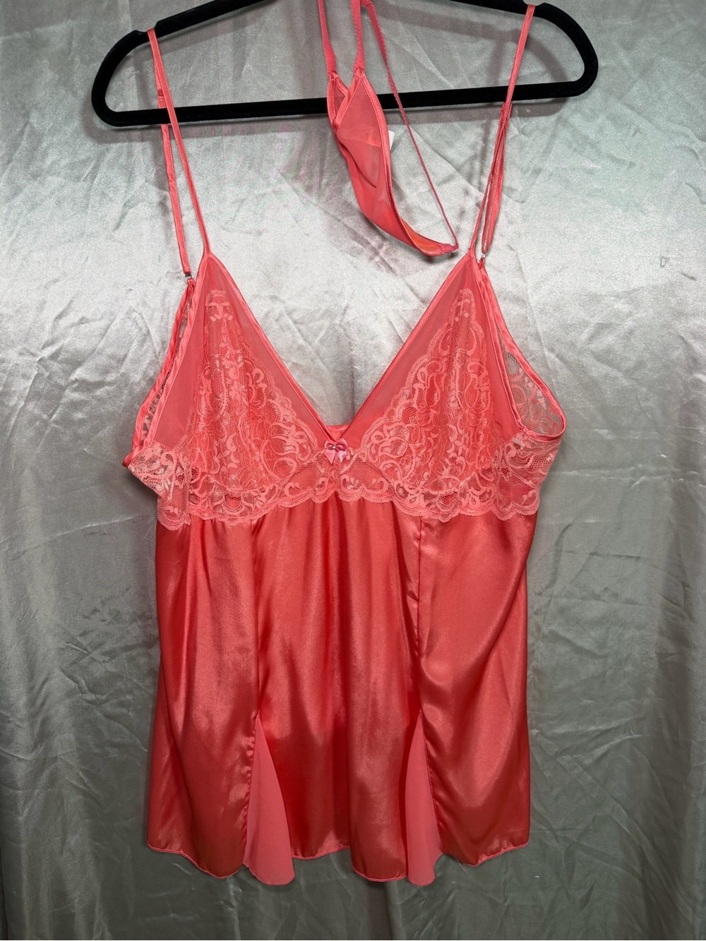 Vintage Y2K Intimate Attitudes Babydoll Lingerie Set Satin Lace Size 3XL
